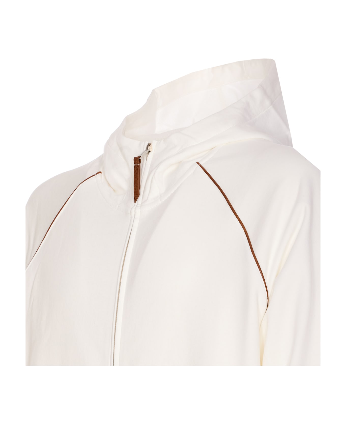 Brunello Cucinelli Zipped Sweatshirt - White ニットウェア