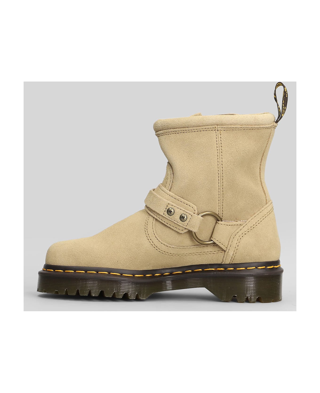 Dr. Martens Anistone Hrns Low Heels Ankle Boots In Beige Suede - beige