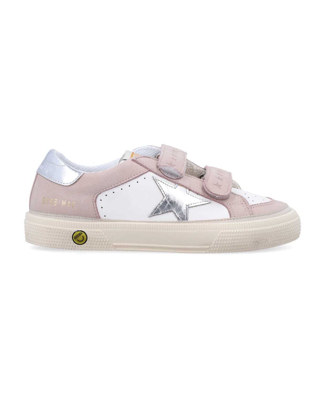 Golden Goose Kid - May School Sneakers - WHITE/LIGHT PINK
