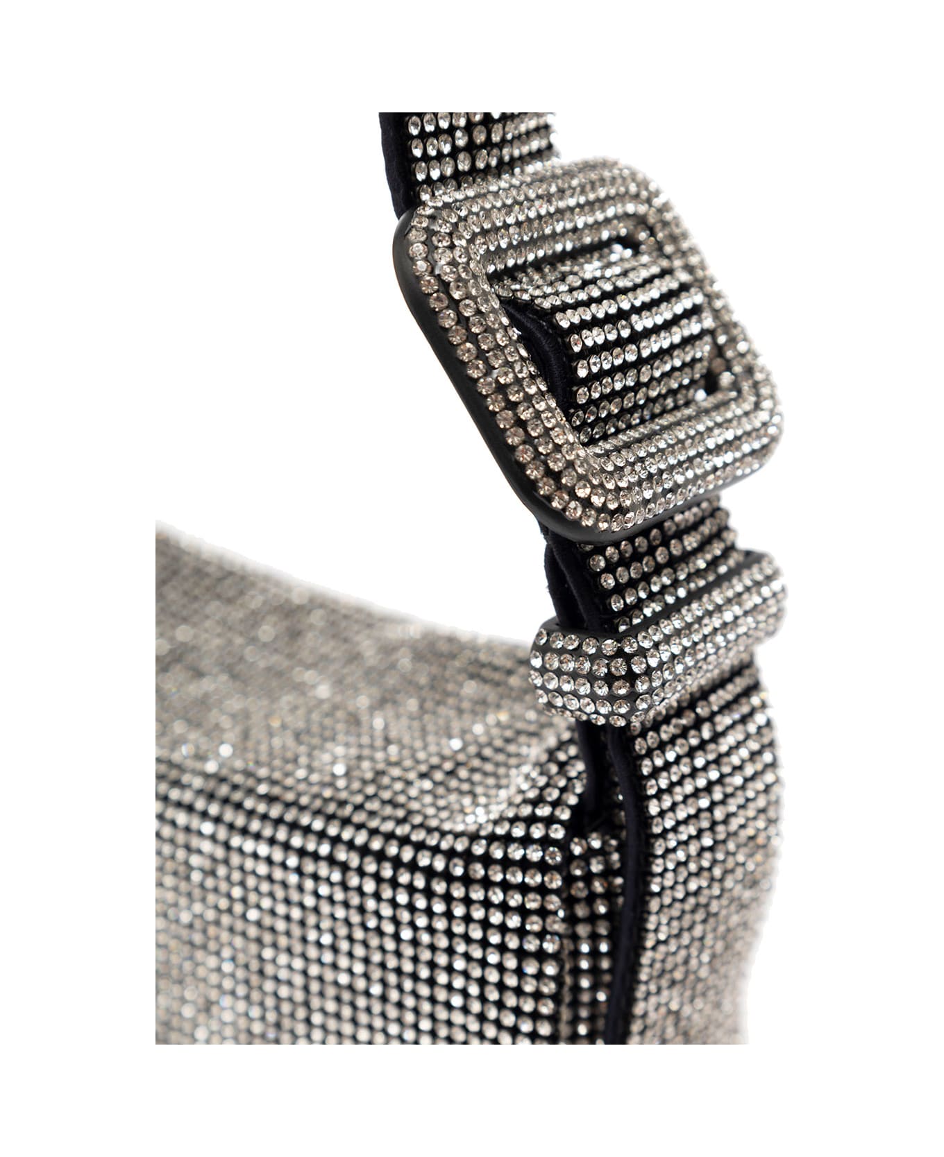 Benedetta Bruzziches 'vitty La Mignon' Silver Shoulder Bag With Gem Embellishment In Rhinestone Mesh Woman - Metallic