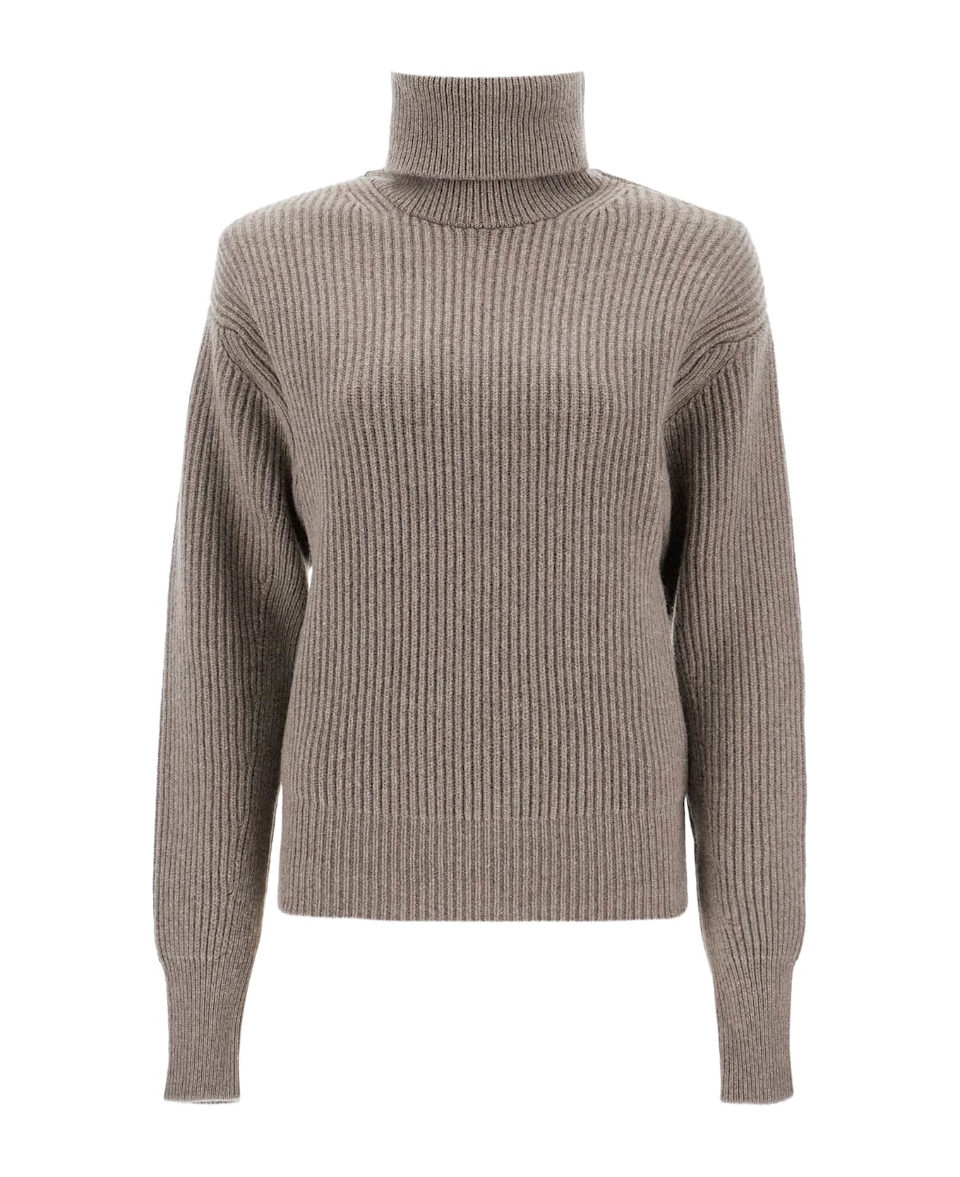 Stella McCartney High Neck Cashmere Sweater - TAUPE MELANGE (Grey)