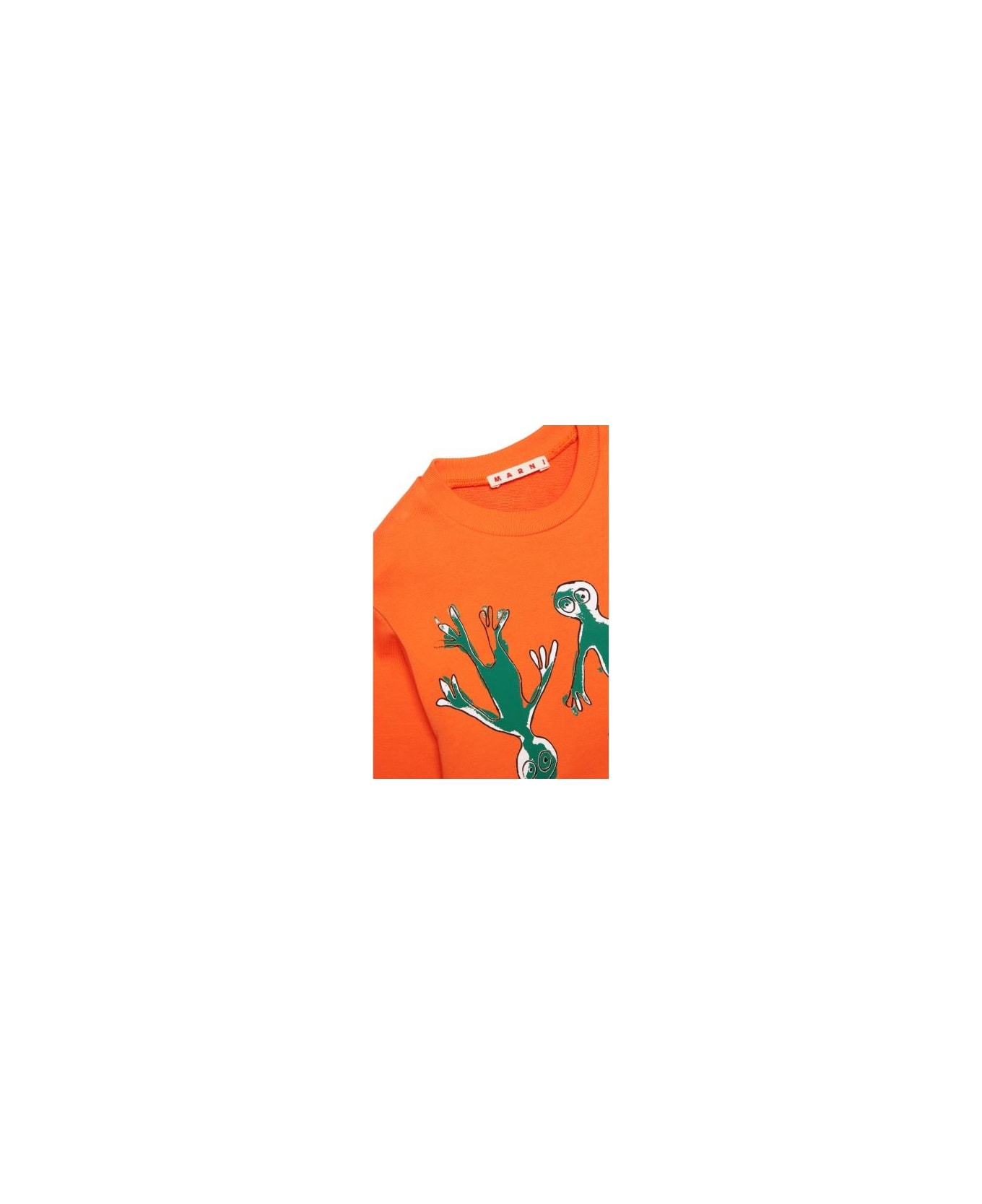 Marni Felpa Con Stampa - Orange ニットウェア＆スウェットシャツ