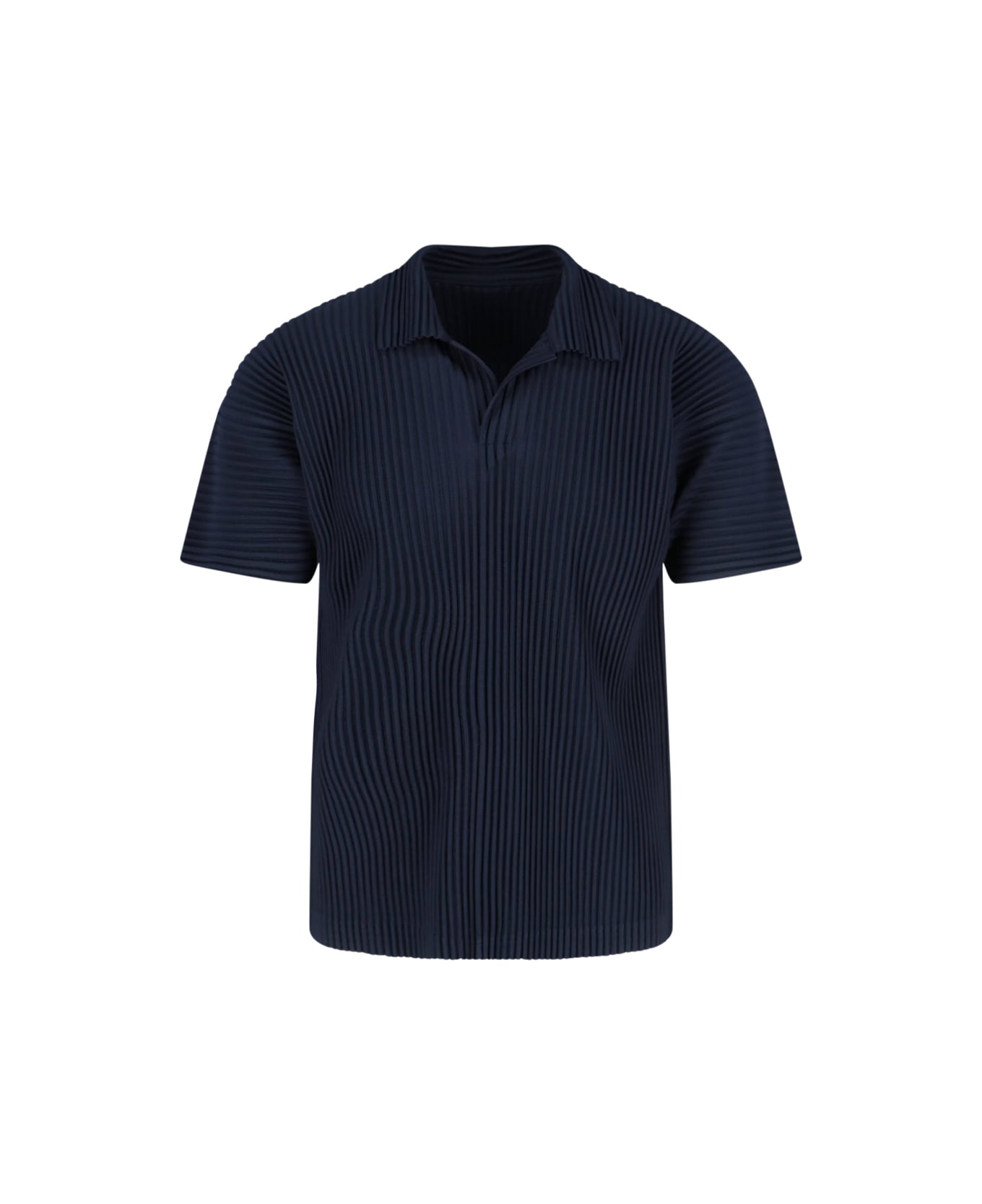 Homme Plissé Issey Miyake Pleated Polo Shirt - Blue