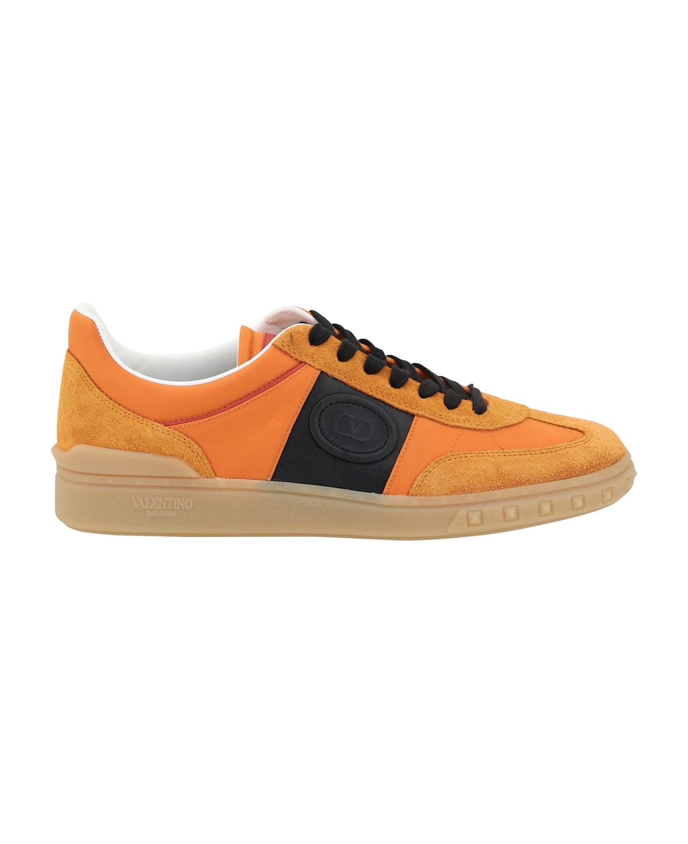 Valentino Garavani Leather Sneaker - PUMPKINNEROCORALRED
