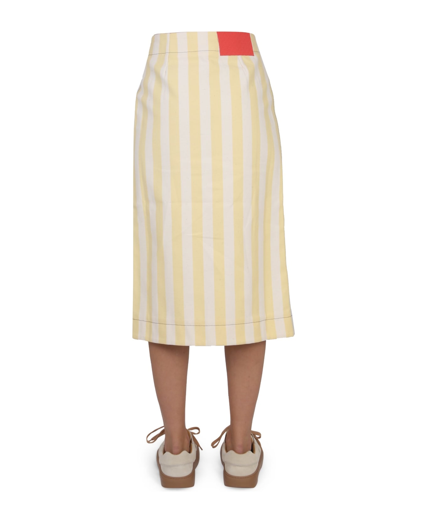 Sunnei Striped Pattern Skirt - BEIGE