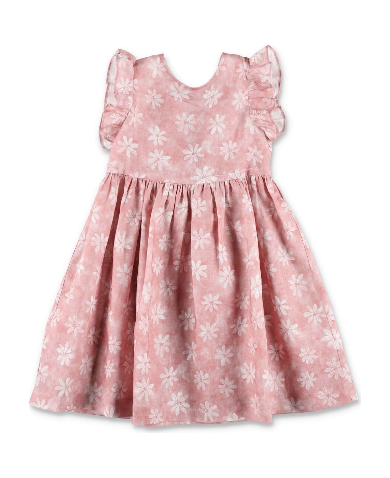 Il Gufo Kid - Floral Linen Dress - PINK