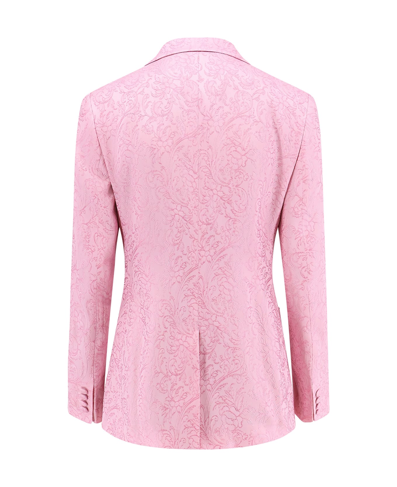 Etro Jacquard Silk Blend Blazer With Embroidery - Pink