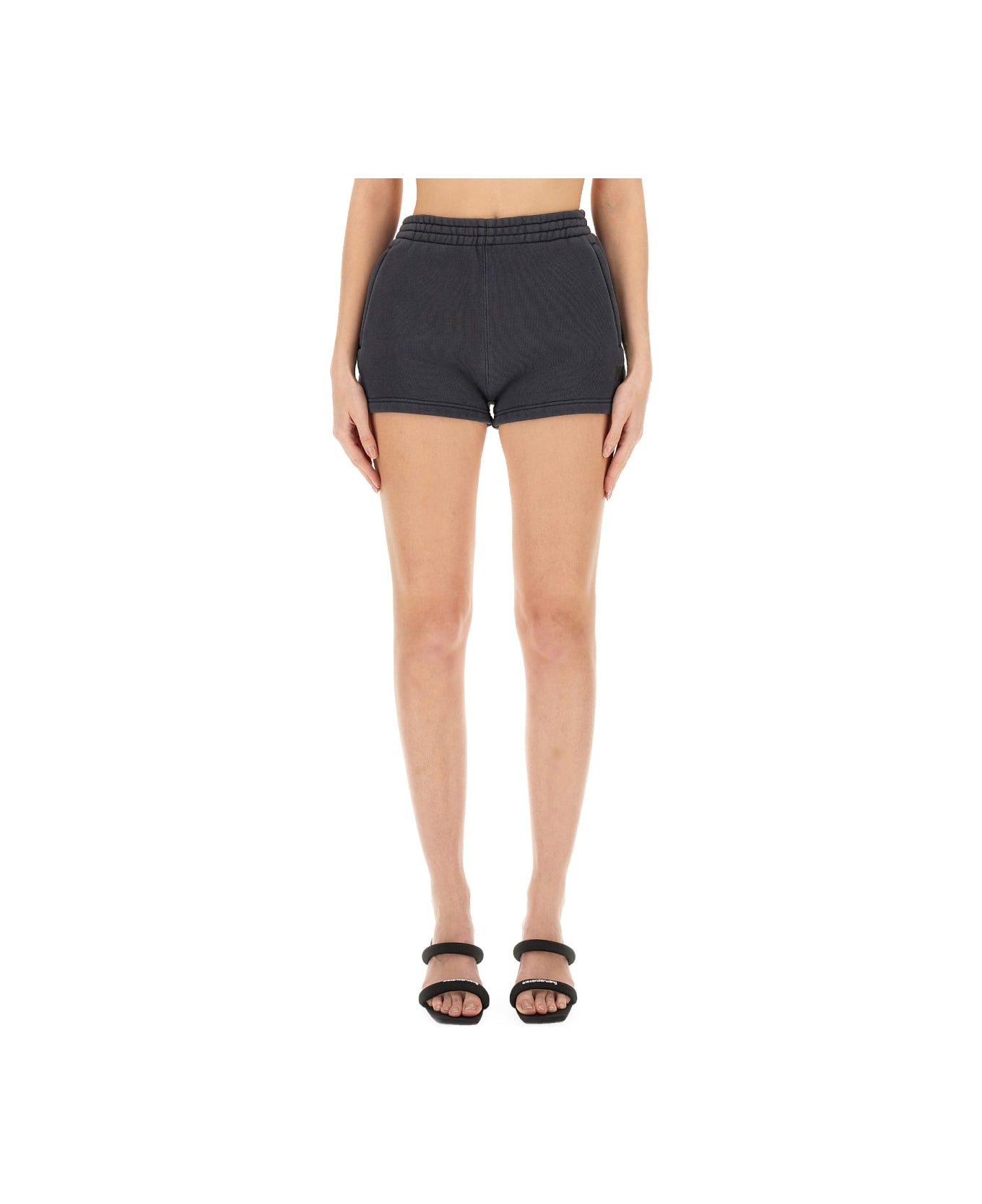 T by Alexander Wang Shorts With Logo - CHARCOAL