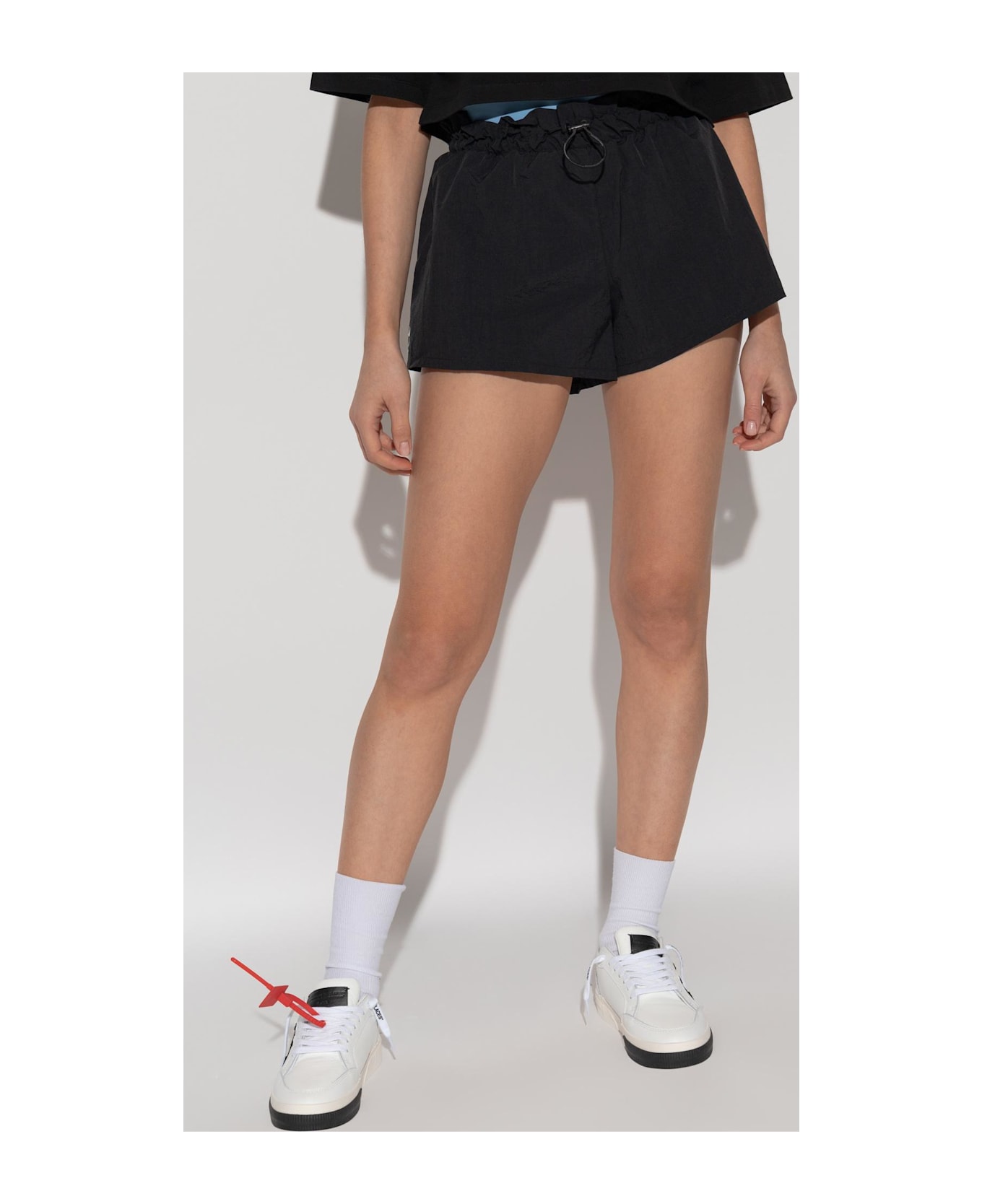 Off-White Training Shorts With Printed Logo - BLACK