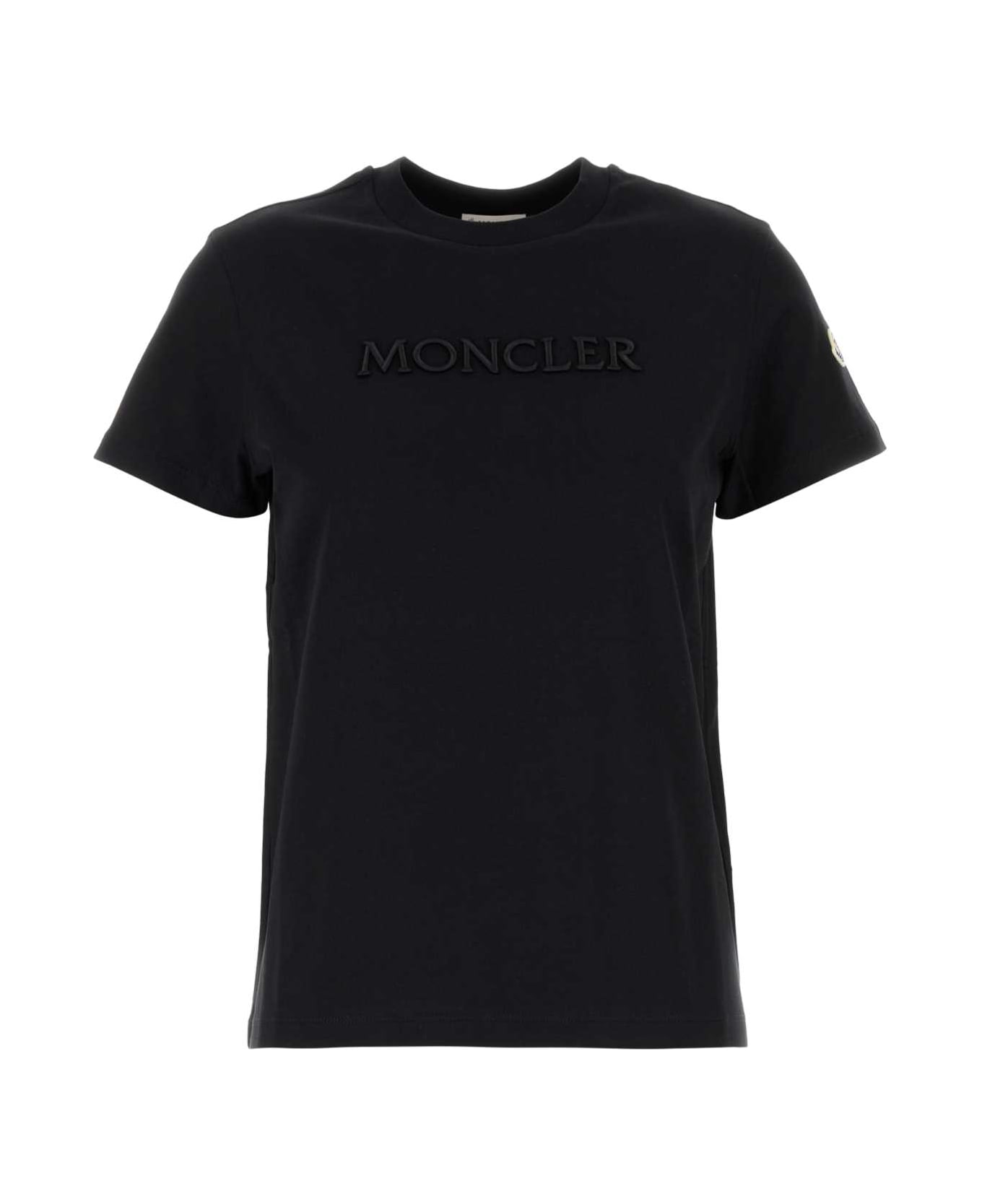 Moncler Black Cotton T-shirt - Black