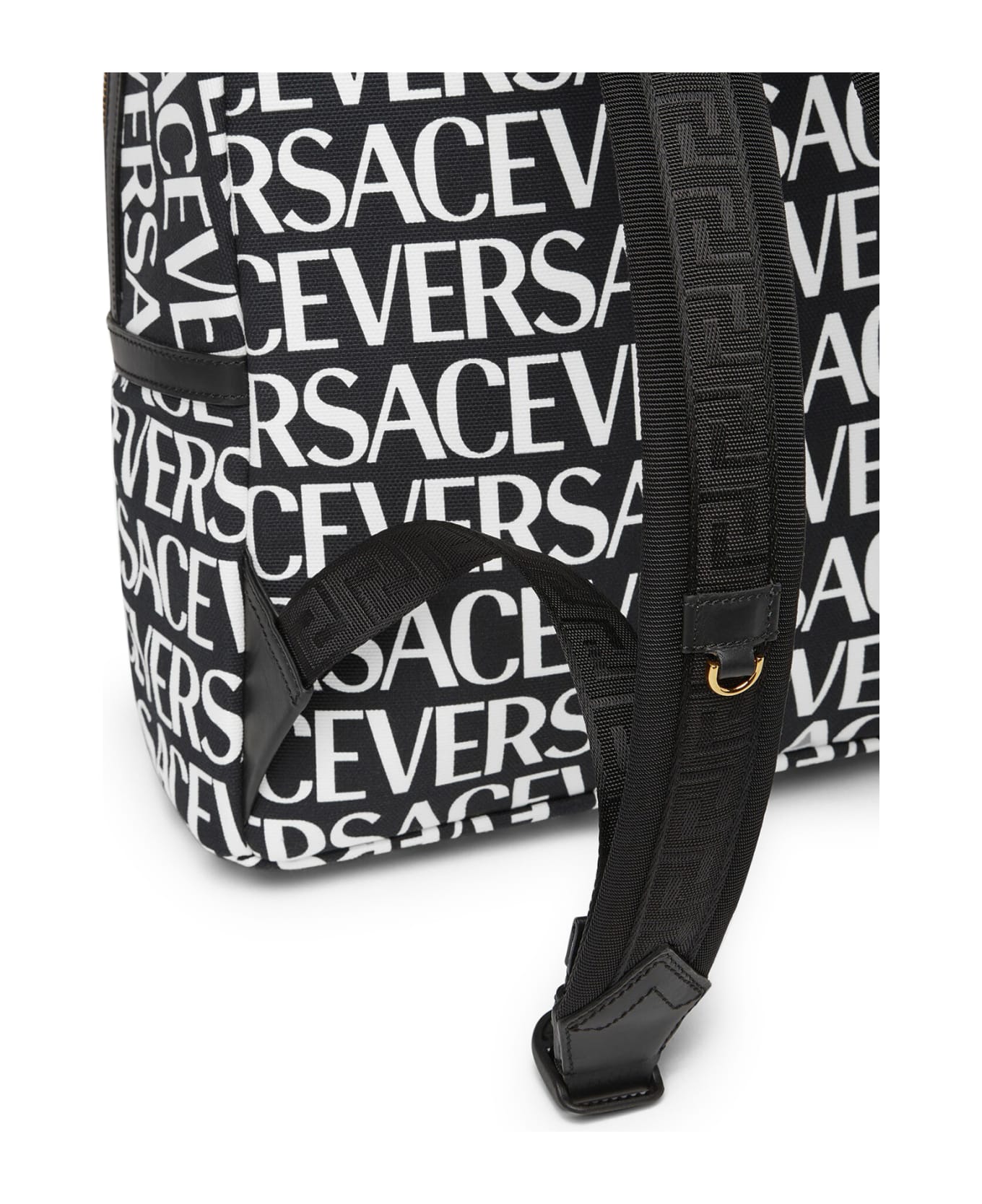 Versace Backpack - V Black White Versace Gold