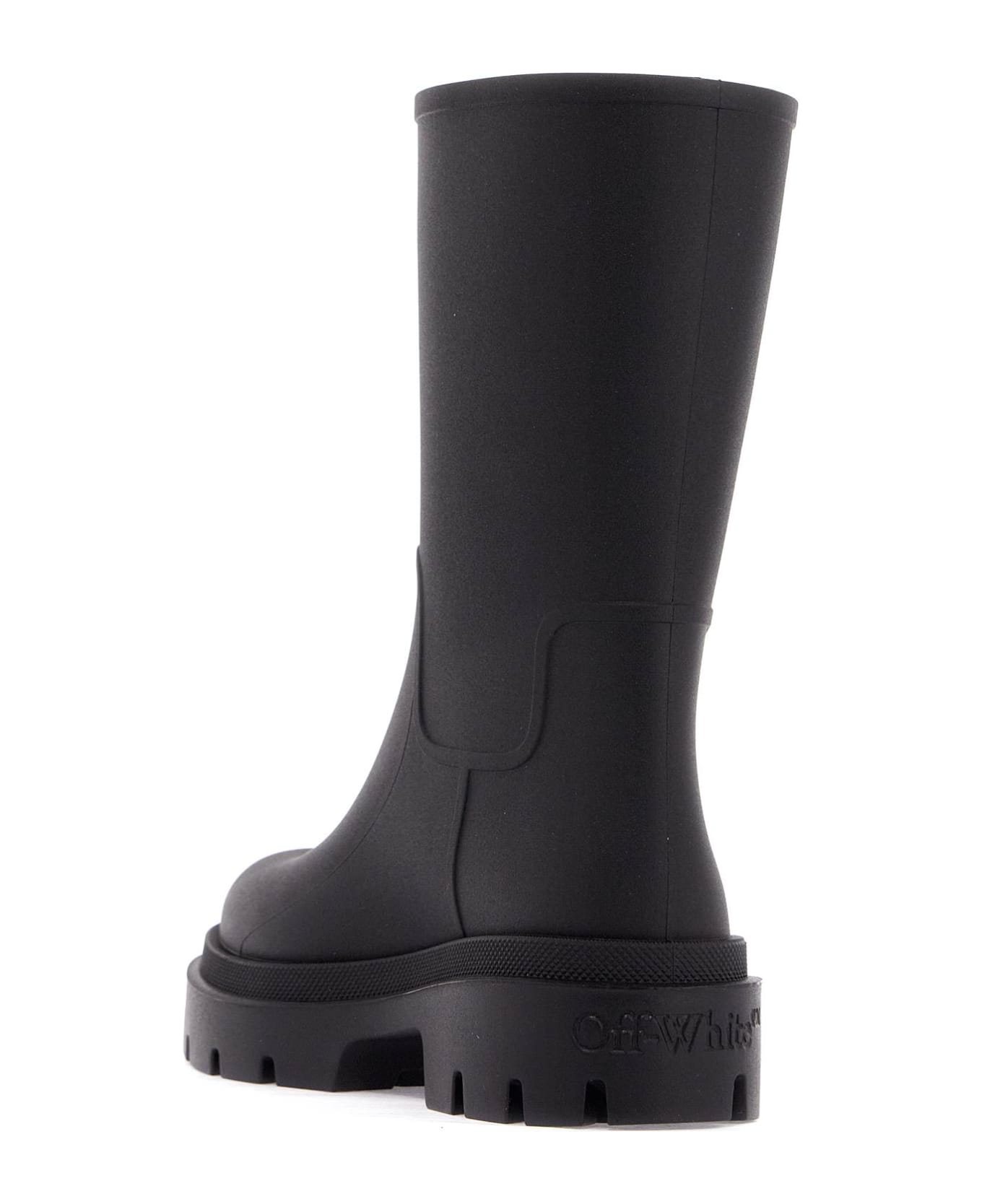 Off-White 'arrow' Black Pvc Boots - BLACKWHITE