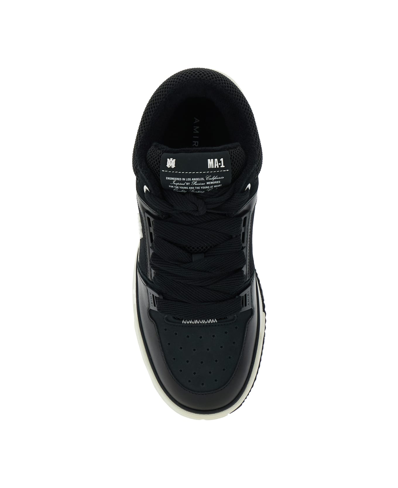AMIRI Black Low Top Sneakers With Logo Patch On The Tongue And Logo Lettering On The Heel In Leather Man - Black