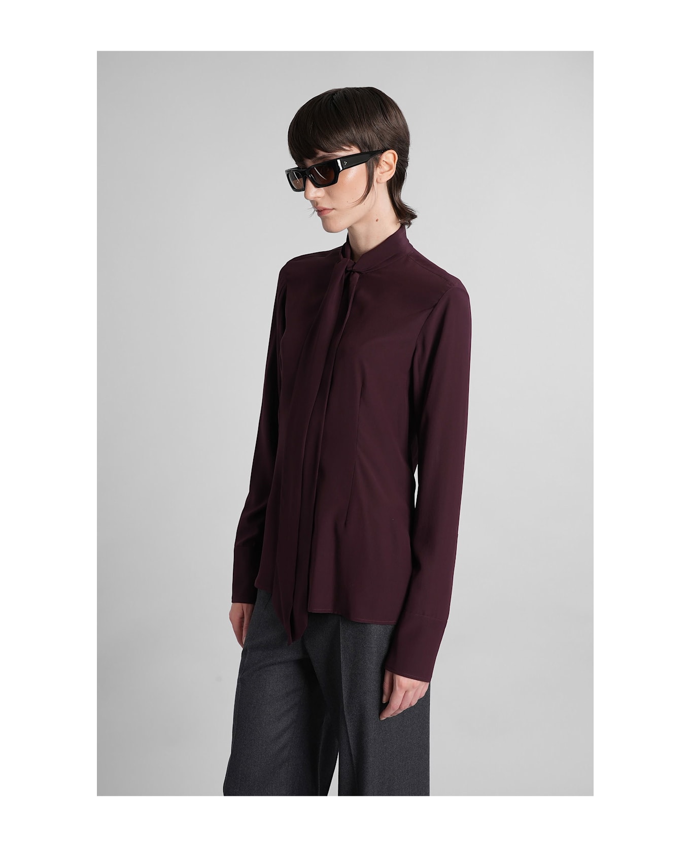 Stella McCartney Shirt In Bordeaux Silk - bordeaux