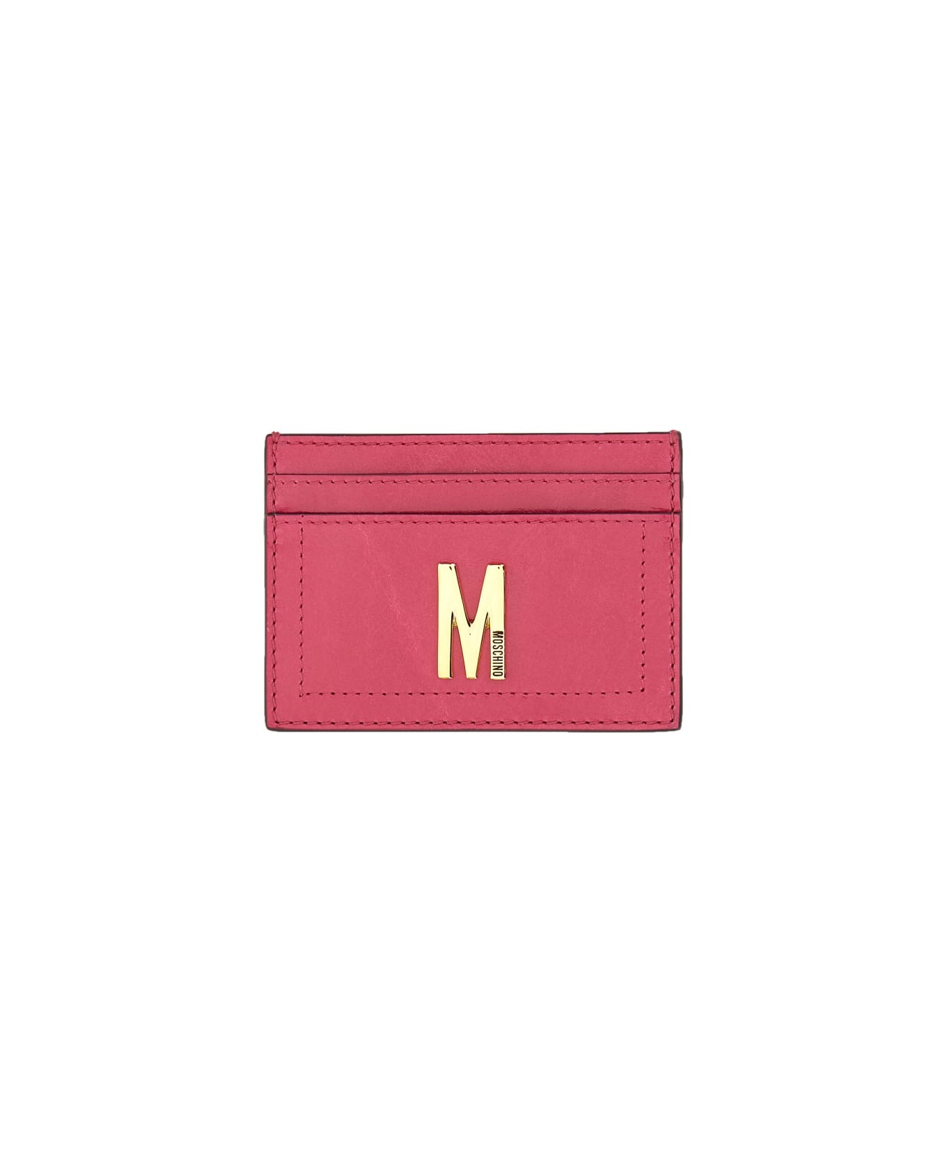 Moschino Card Holder With Gold Plaque - BORDEAUX 財布