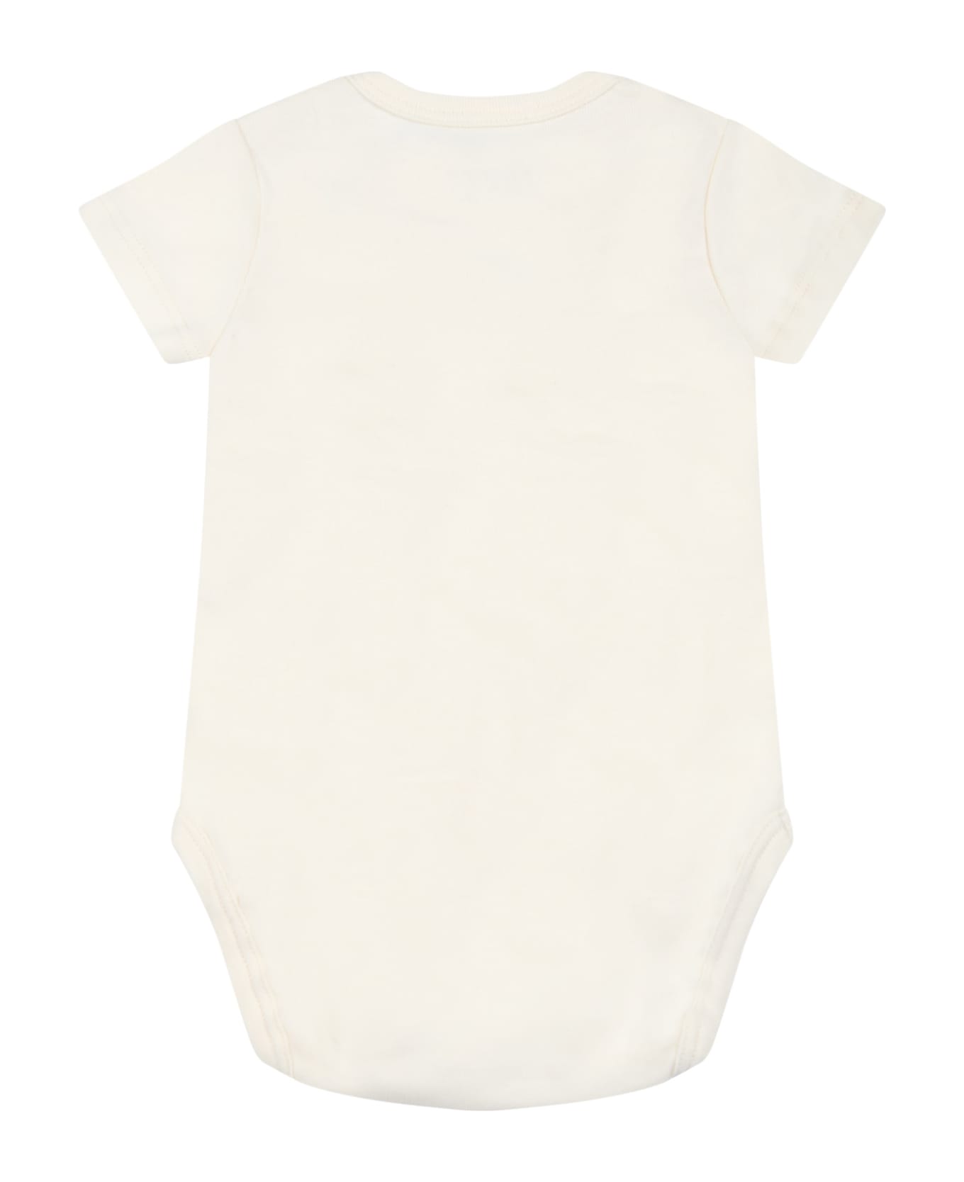 Off-White Multicolor Set For Baby Girl With Logo - Multicolor ボディスーツ＆セットアップ