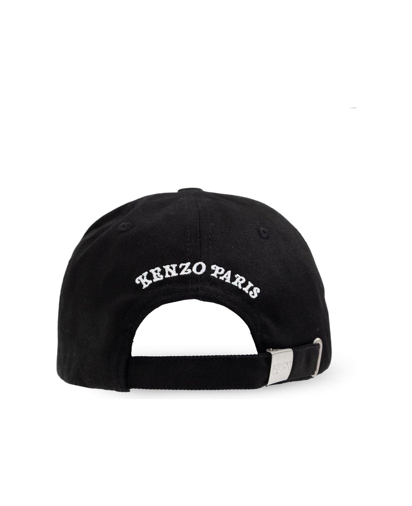Kenzo Tiger Embroidered Curved Peak Cap - Nero