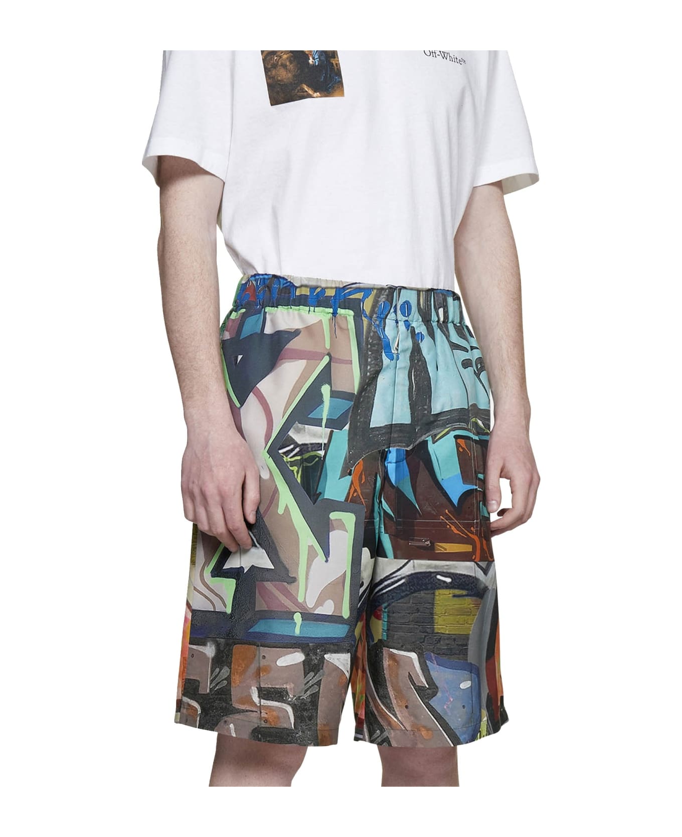 Off-White Neen Allover Lounge Shorts - Green ショートパンツ