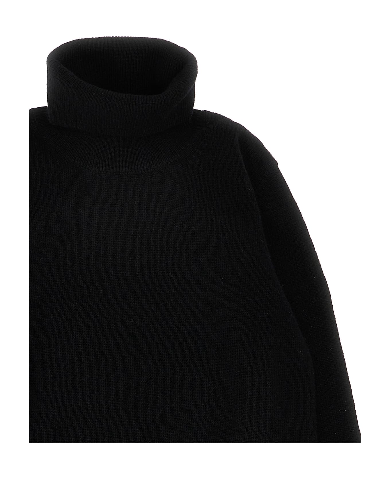 Il Gufo Wool Turtleneck Sweater - Black  