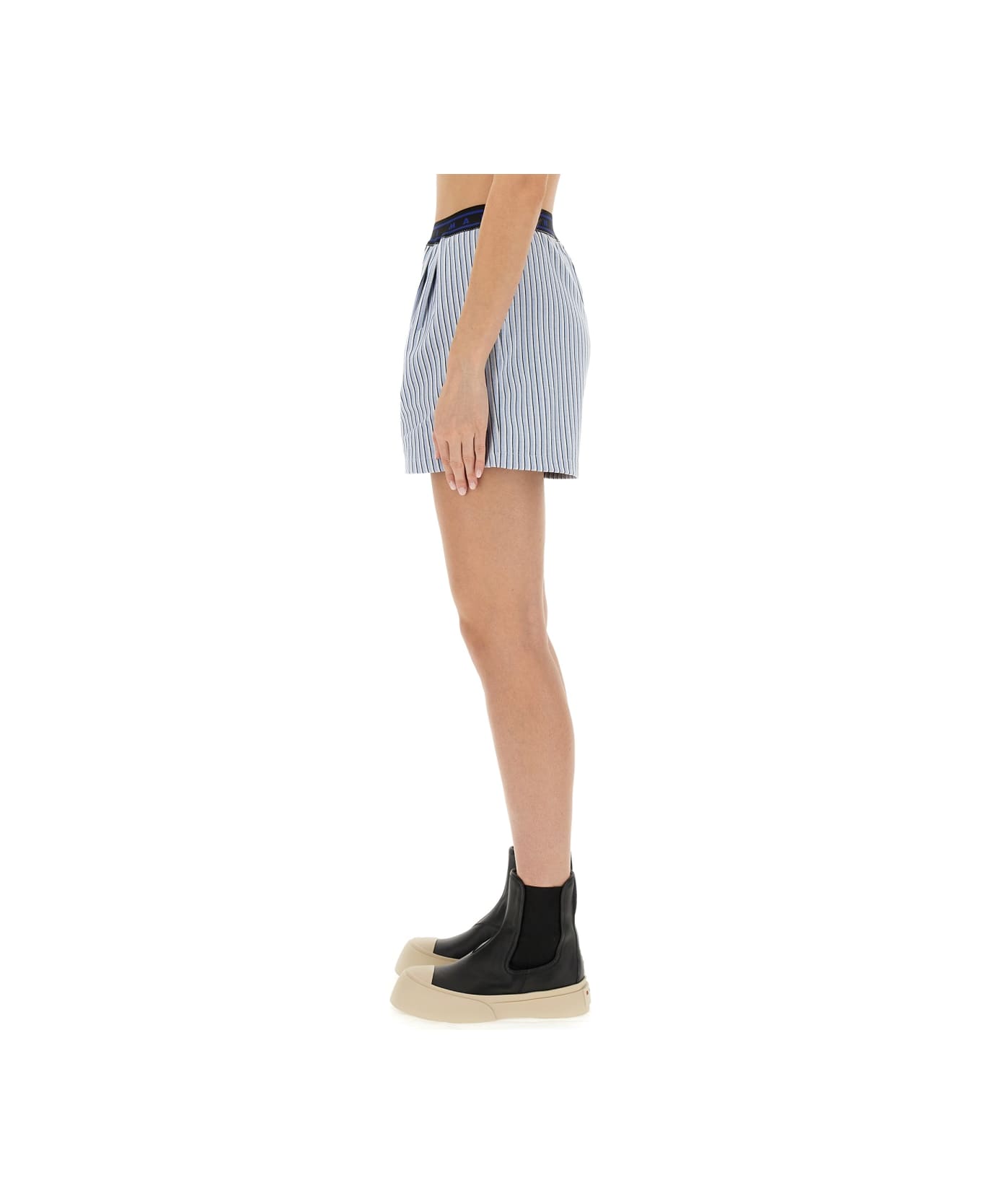Marni Bermuda Shorts With Stripe Pattern - AZURE ショートパンツ