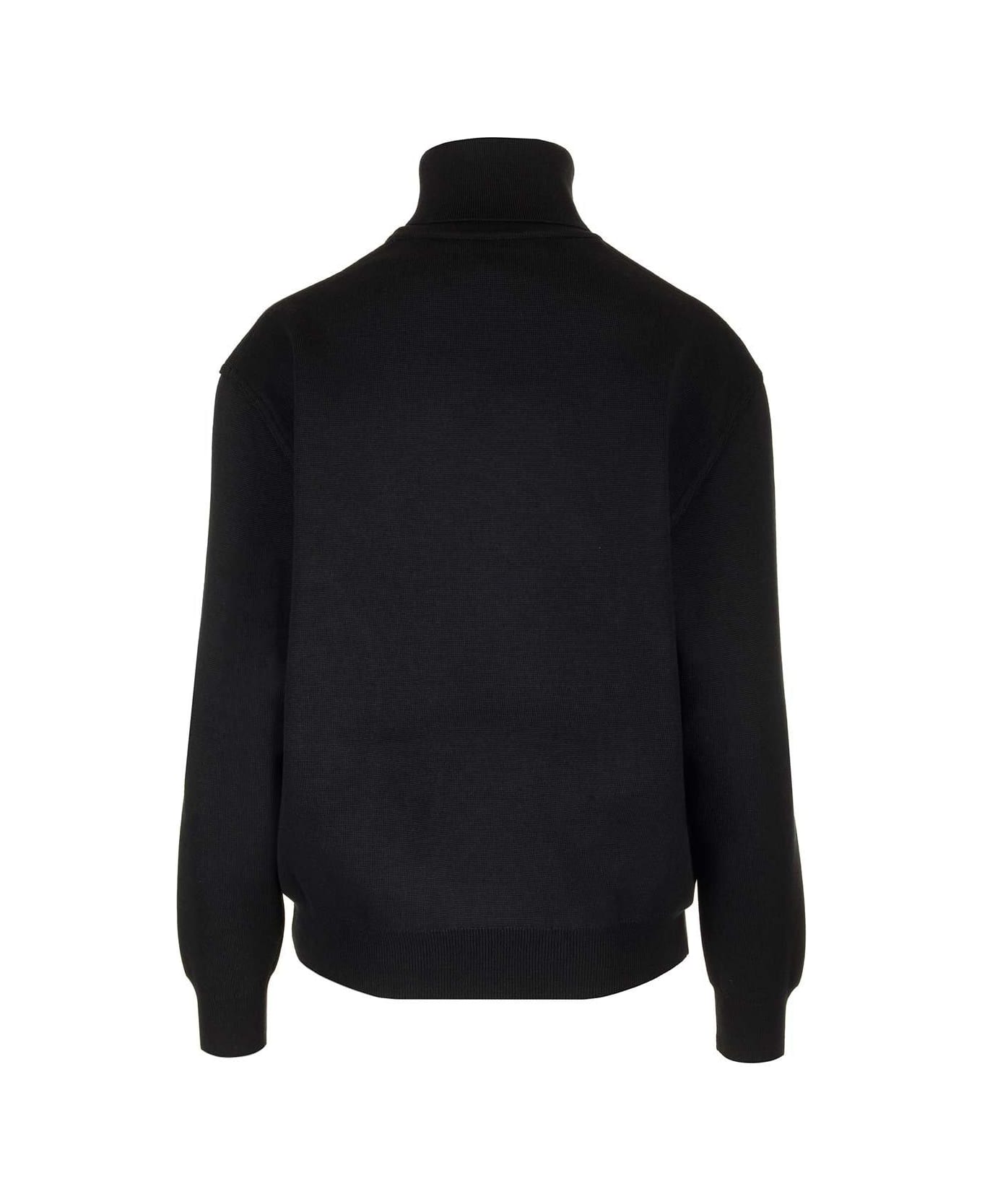 Alaia Roll Neck Ribbed Jumper - Black