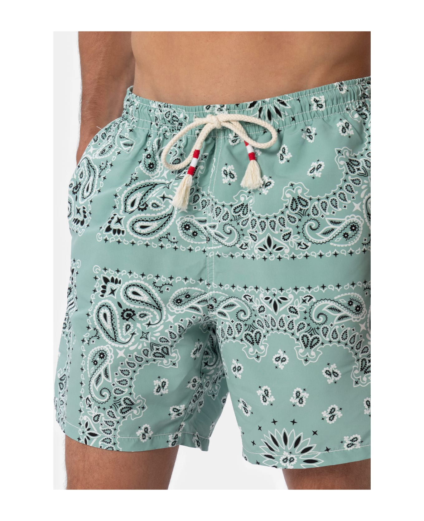 MC2 Saint Barth Man Mid-length Sage Green Swim-shorts Caprese - GREEN