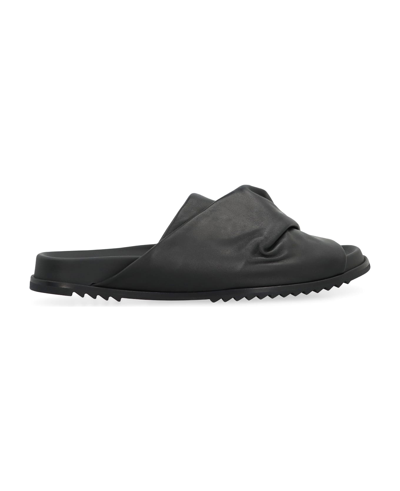 Rick Owens Mobius Leather Slides - black