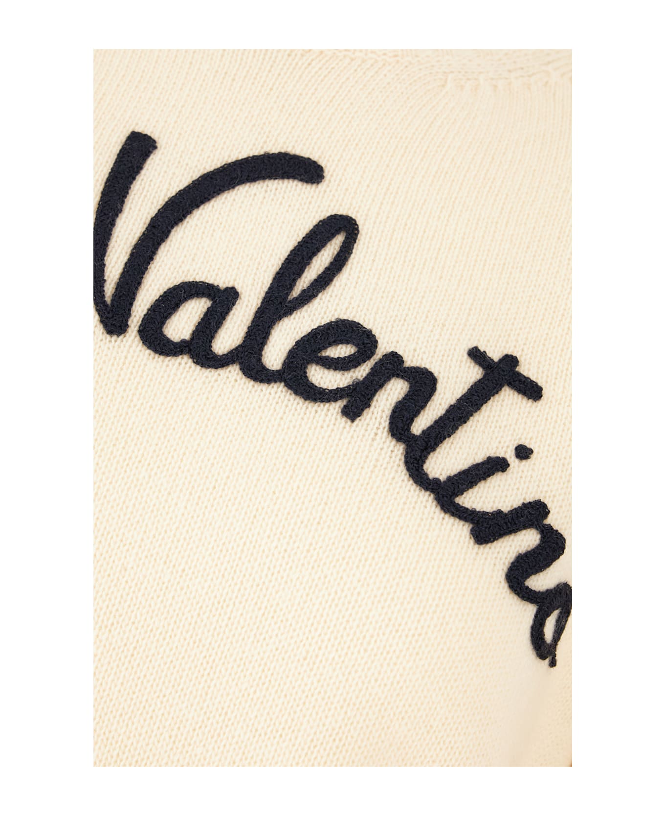 Valentino Garavani Cream Wool Sweater - BURRO
