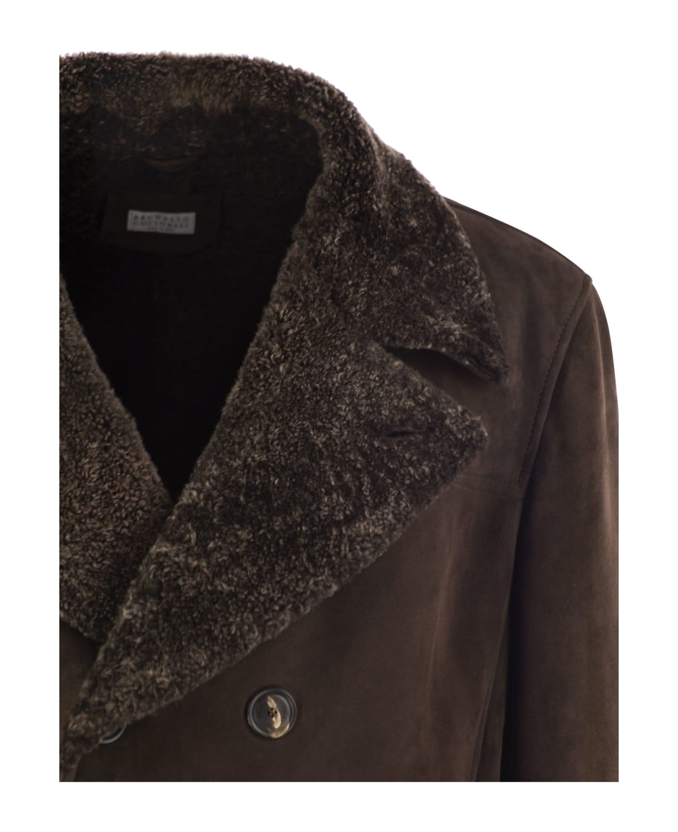 Brunello Cucinelli Double-breasted Shearling Outerwear - Brown