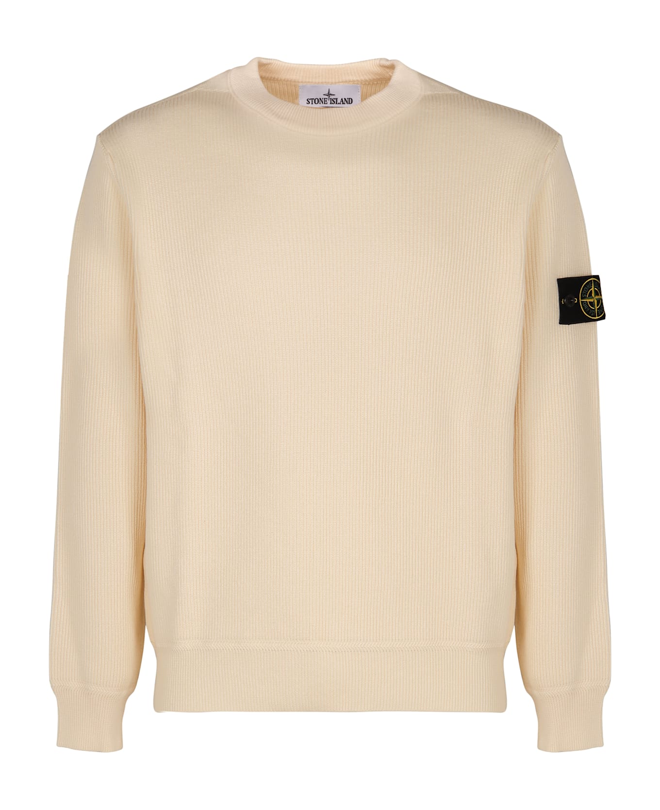 Stone Island Cotton Sweater - panna ニットウェア