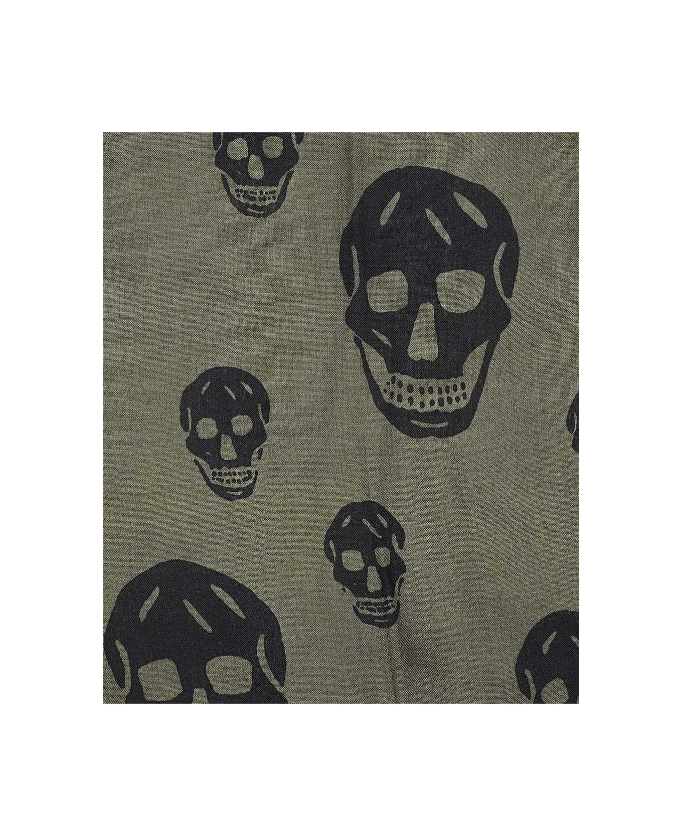 Alexander McQueen Skull Print Scarf - green スカーフ