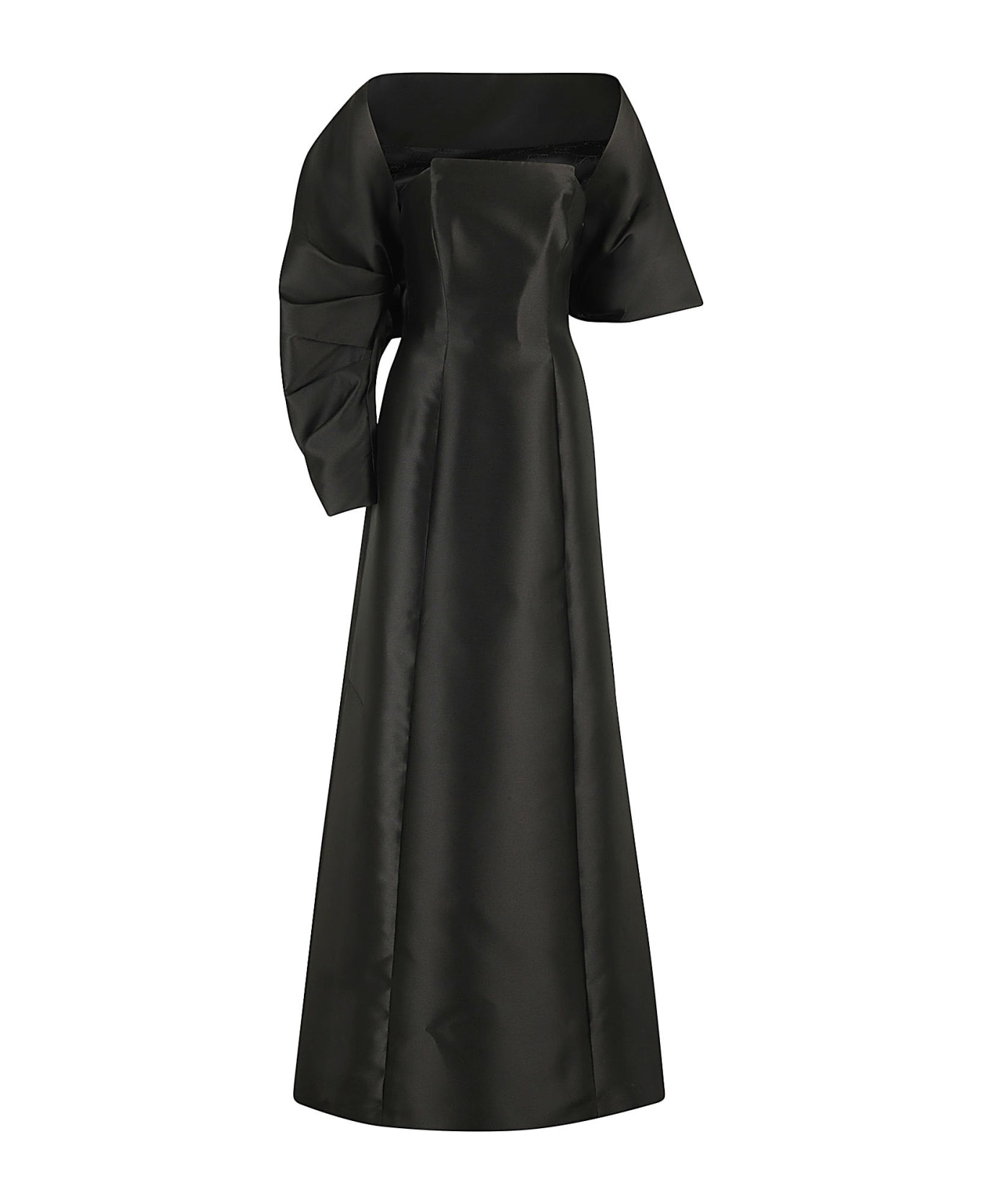 Alberta Ferretti Square-neck A-line Long Dress - Nero
