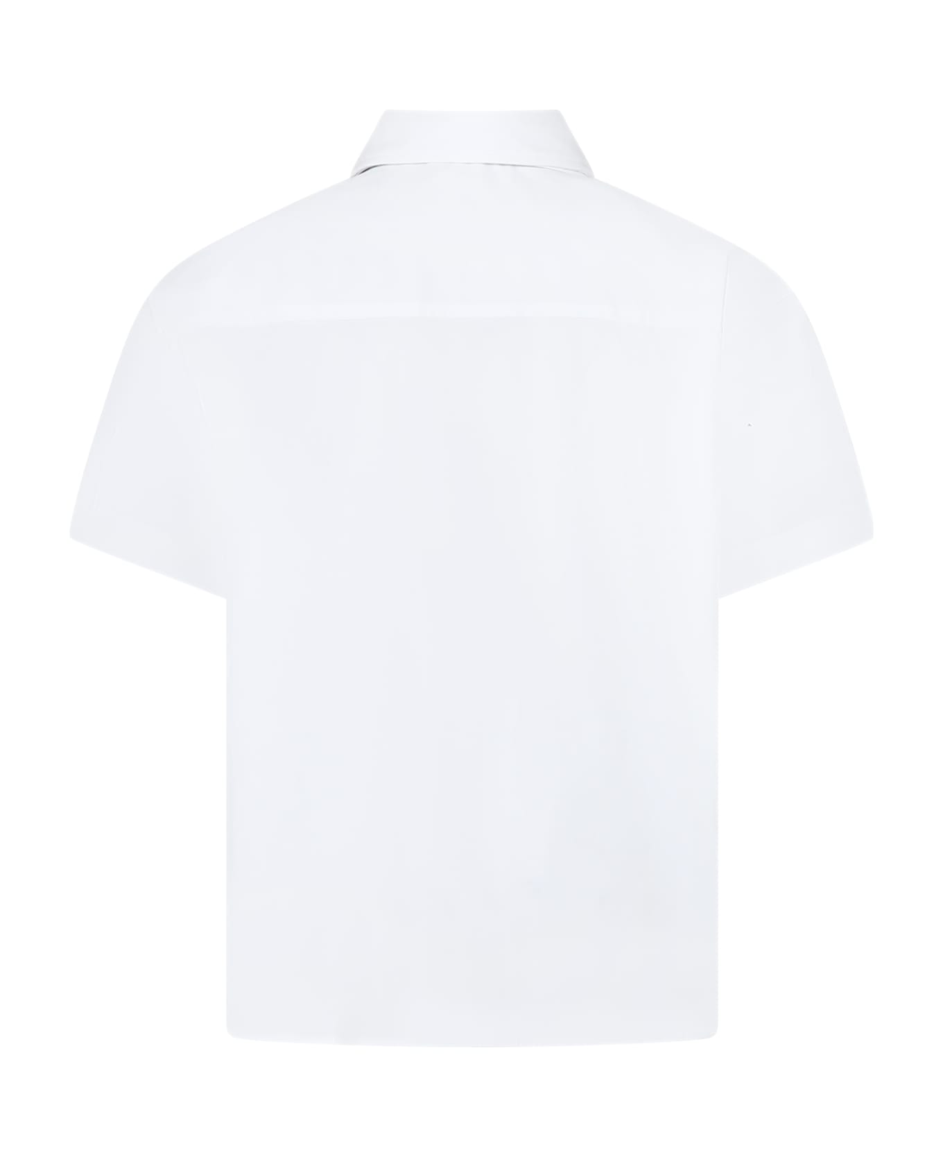Burberry White Shirt For Boy With Print - White