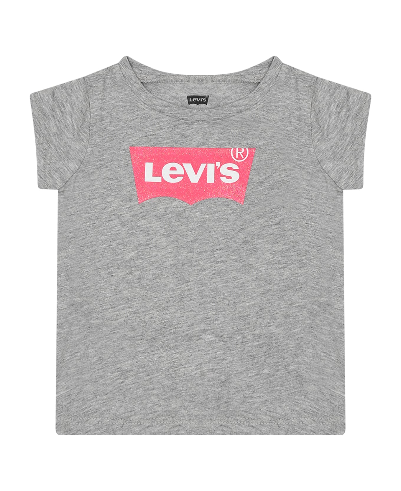 Levi's Grey T-shirt For Baby Girl With Logo - Grey Tシャツ＆ポロシャツ