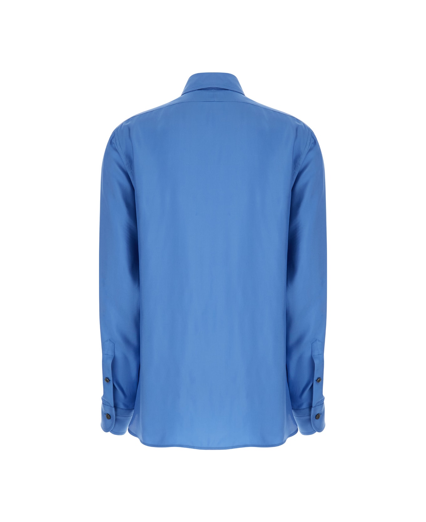 Tom Ford Pleated Plastron Shirt - Blu シャツ