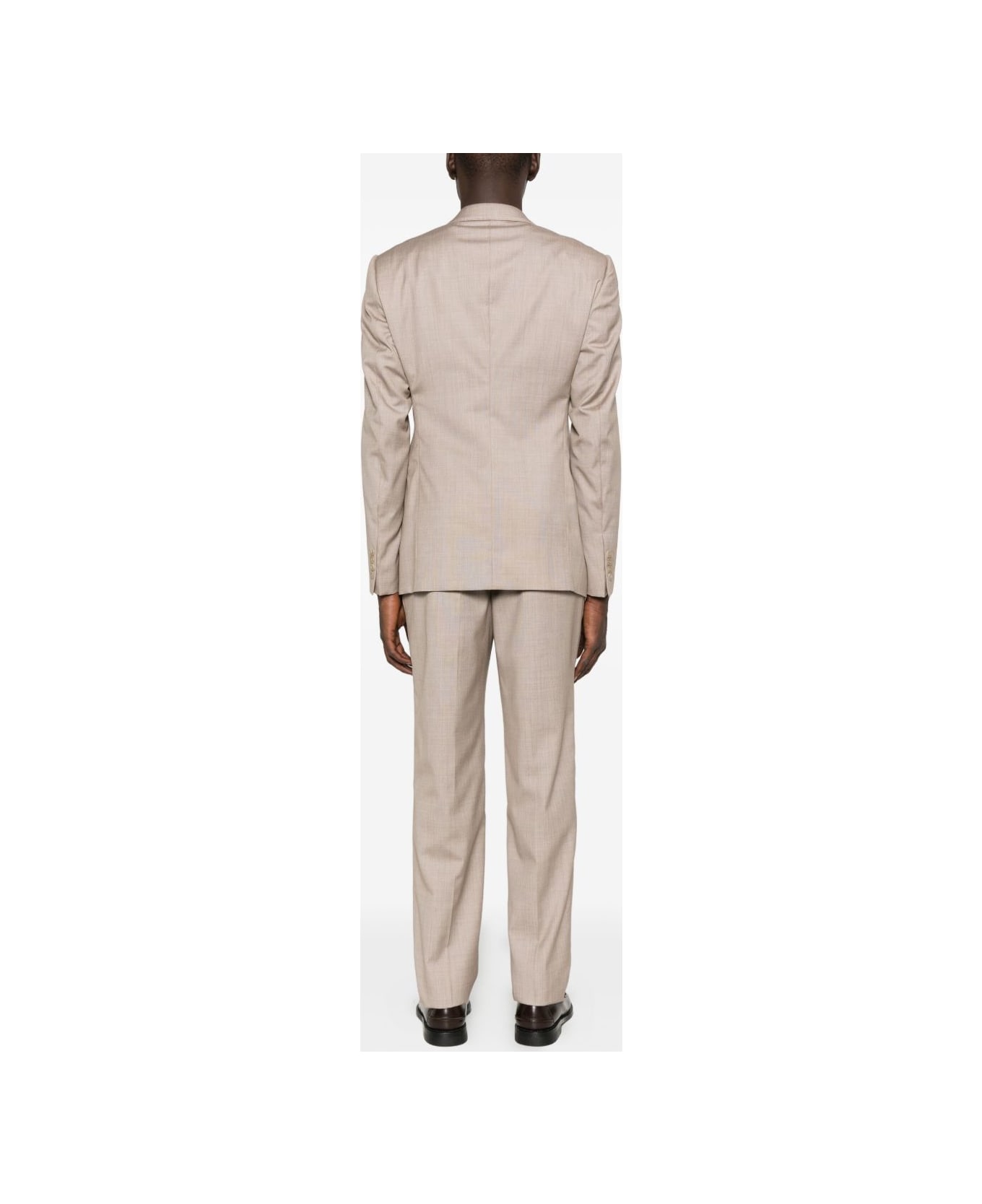 Emporio Armani Wool Single-breasted Suit - Brown