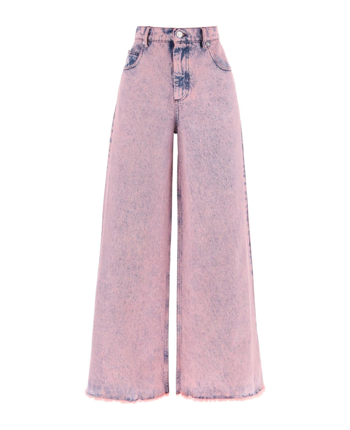 Marni Wide Leg Jeans In Overdyed Denim - Pink