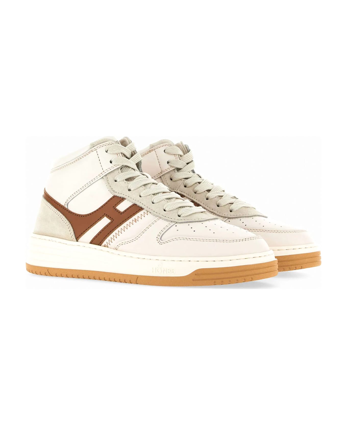 Hogan H630 Leather High-top Sneakers - White