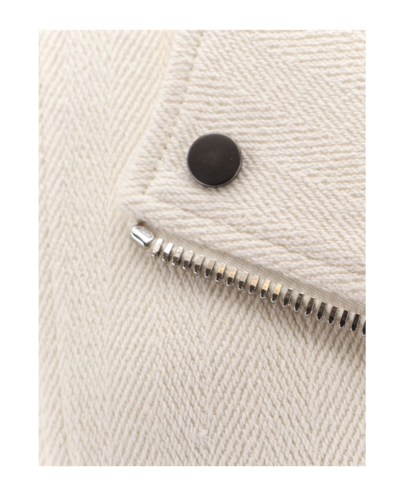 Brunello Cucinelli Long-sleeved Zipped Biker Jacket - White