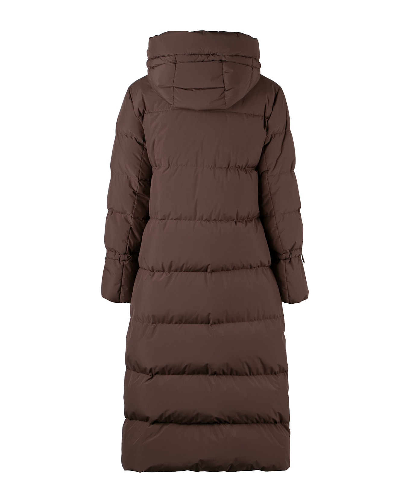 Moorer Breuil Long Hooded Down Jacket - brown