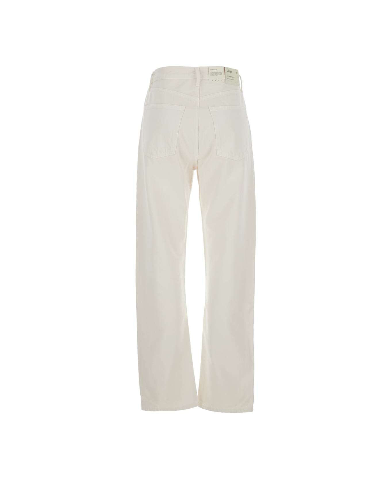 AGOLDE 
90s
 White Jeans With Five-pocket Design And Logo Patch On The Rear In Denim Woman - White