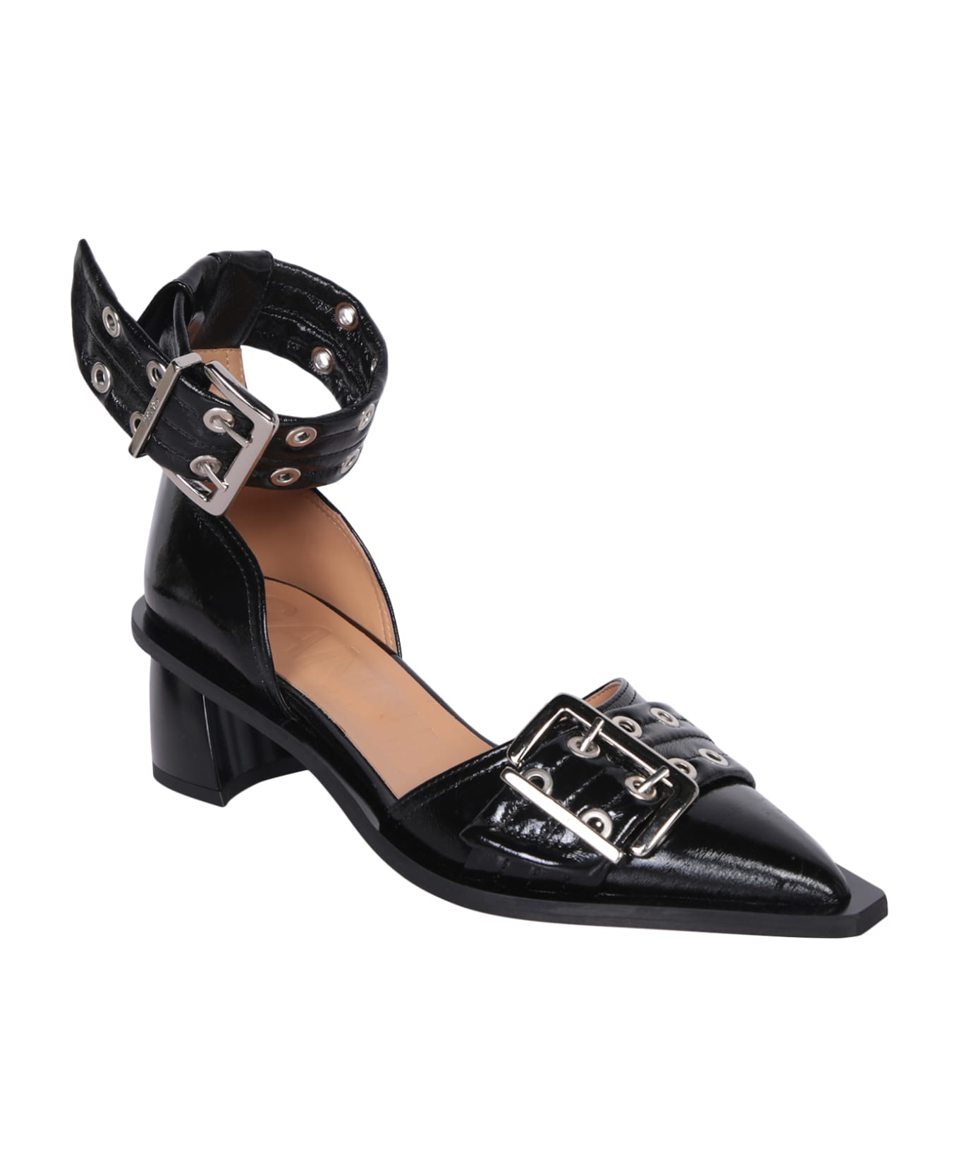 Ganni 'chunky Buckle' Pumps - Black