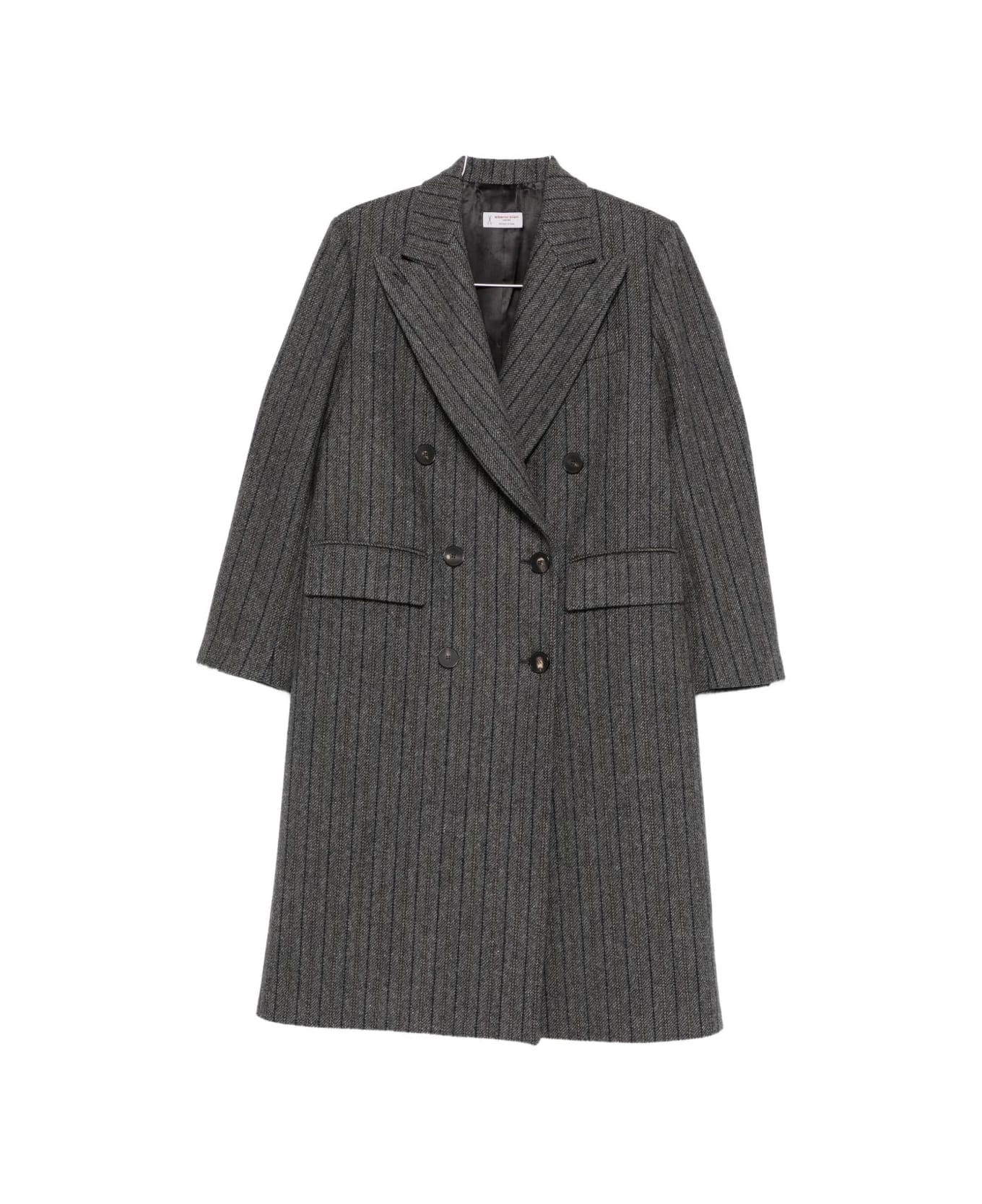 Alberto Biani Wool Double-breasted Coat - Grey