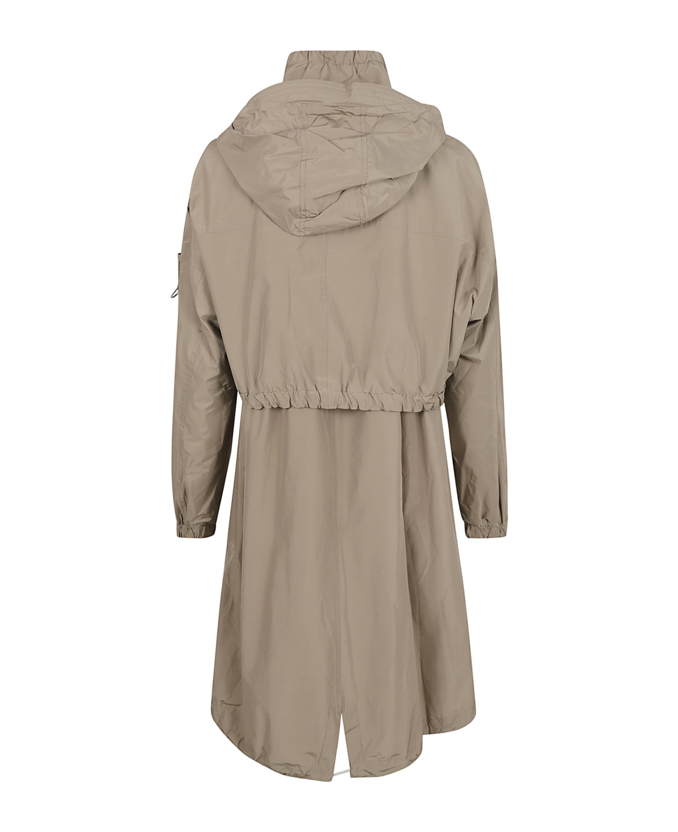 Brunello Cucinelli High-neck Layered Zip Raincoat - Kamut