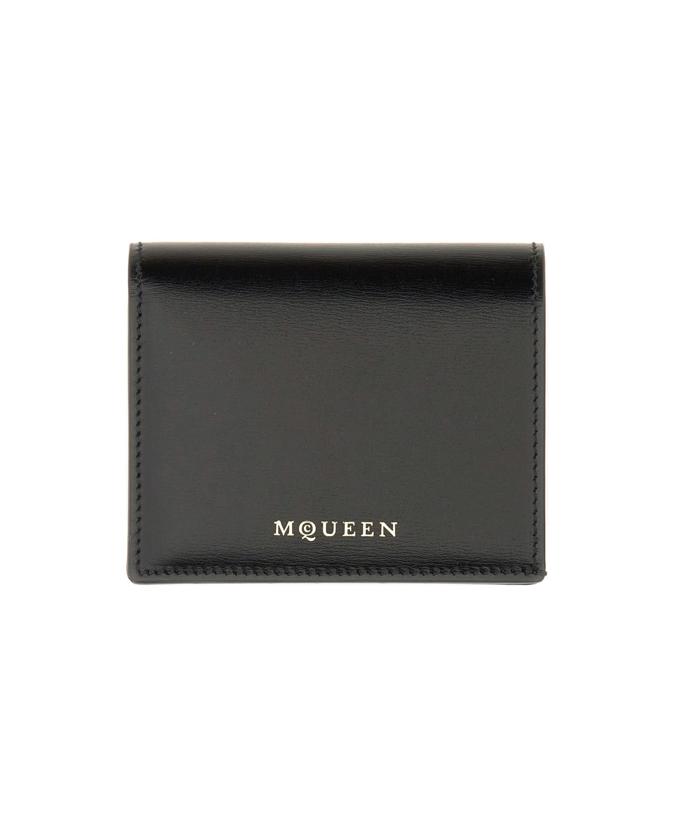 Alexander McQueen Wallet With Logo - BLACK