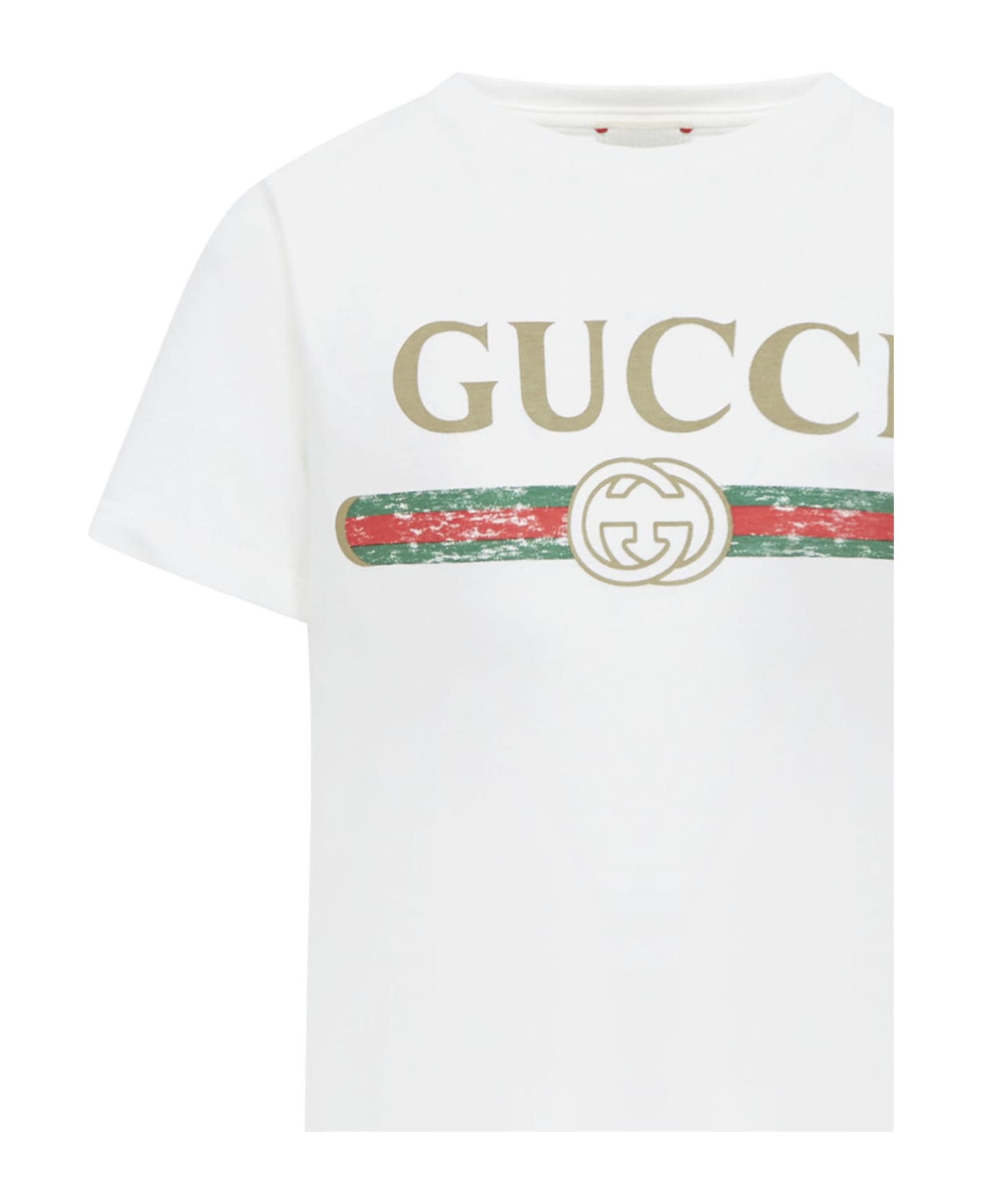 Gucci Junior Vintage Logo T-shirt - White Green Red