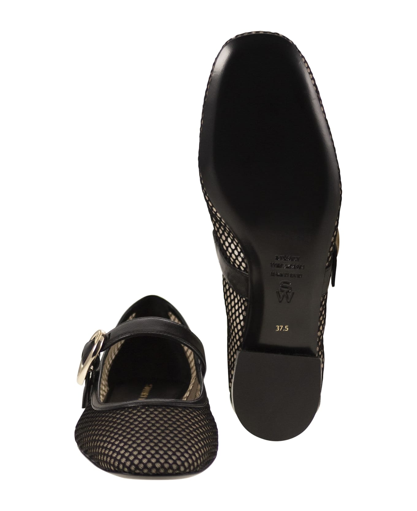 Stuart Weitzman Arabella - Ballerina With Buckle - BLACK