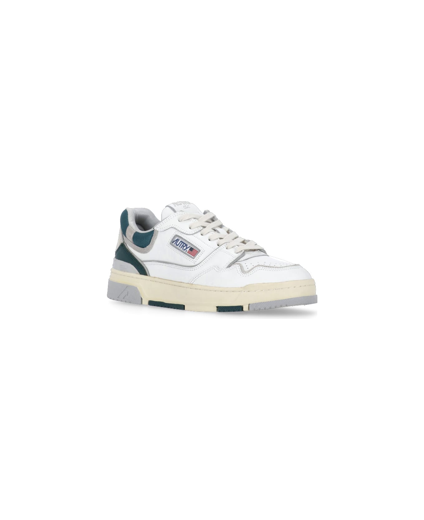Autry Clc Leather Trainers - White/green スニーカー