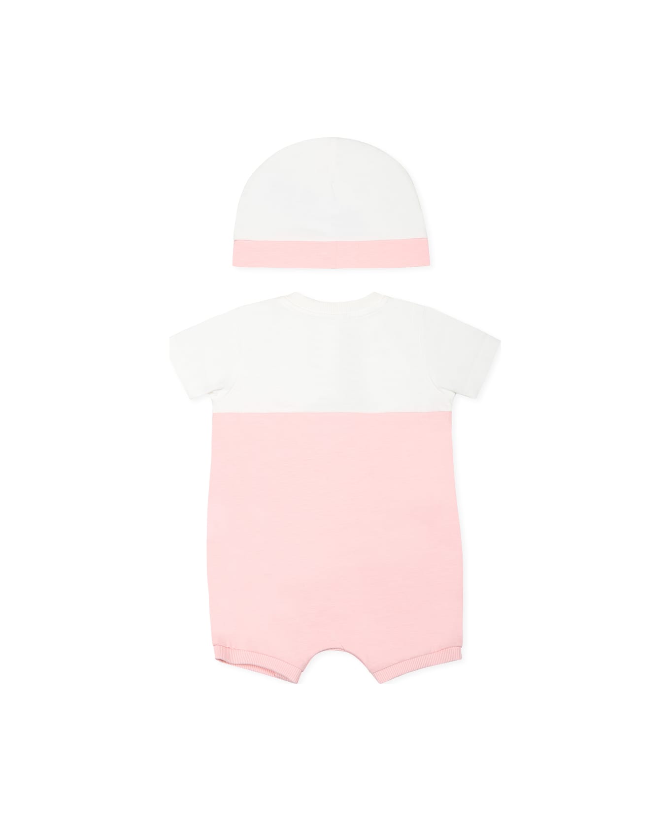 Moschino Pink Romper Set For Baby Girl With Teddy Bear - Pink