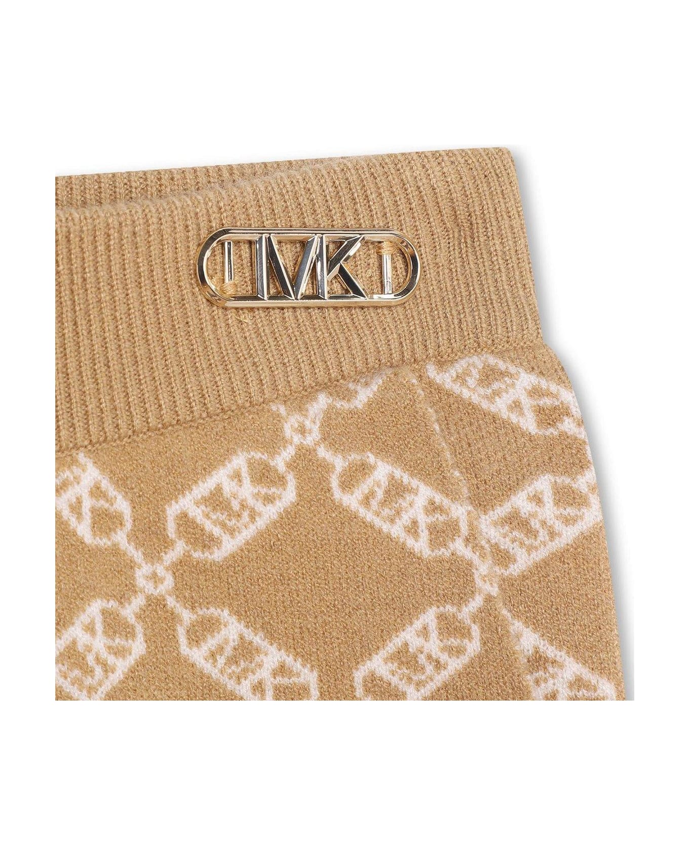 Michael Kors Empire Logo Print Knit Track Pants - Beige Scuro ボトムス